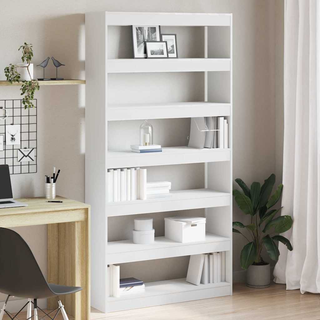 Armadio per Libri Bianco 100 x 30 x 198 cm Legno multistrato | homemem39