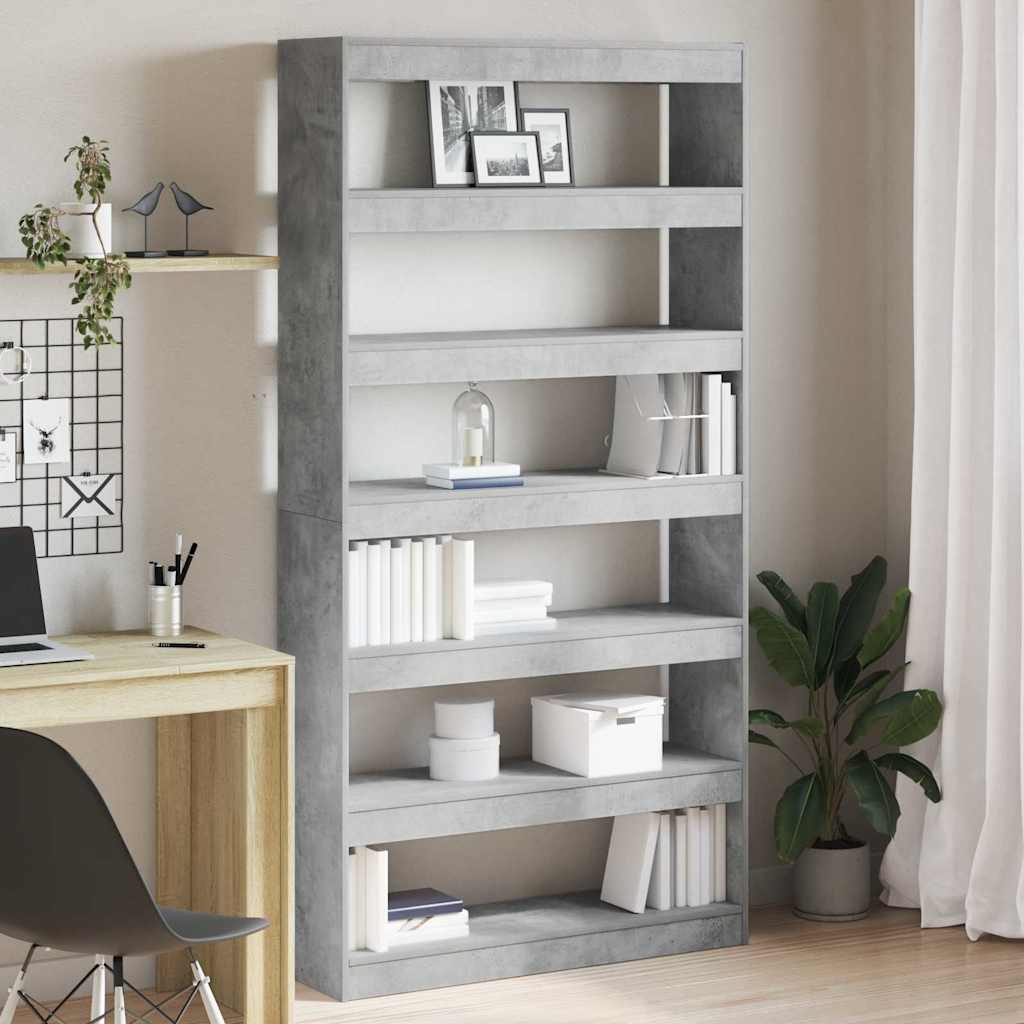 Armadio per Libri Grigio cemento 100 x 30 x 198 cm | homemem39