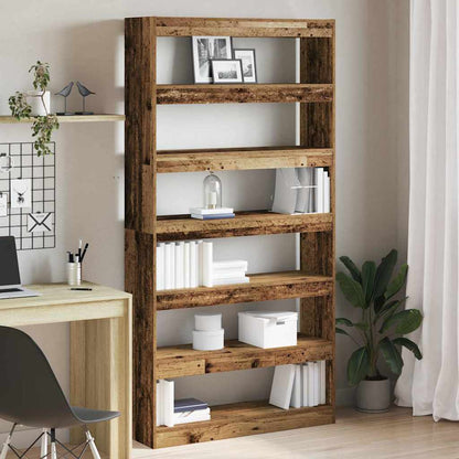 Armadio per Libri 6 livelli 100 x 30 x 198 cm Legno di Rifiuto | homemem39