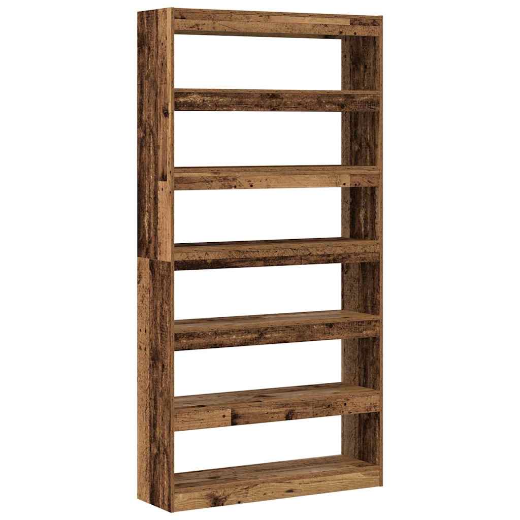 Armadio per Libri 6 livelli 100 x 30 x 198 cm Legno di Rifiuto | homemem39