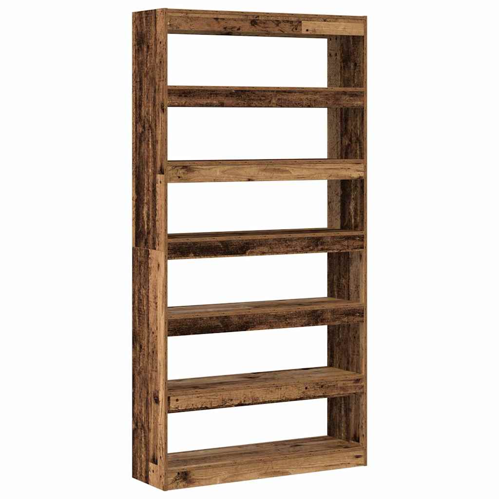 Armadio per Libri 6 livelli 100 x 30 x 198 cm Legno di Rifiuto | homemem39