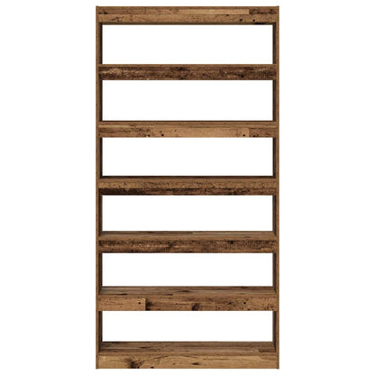 Armadio per Libri 6 livelli 100 x 30 x 198 cm Legno di Rifiuto | homemem39