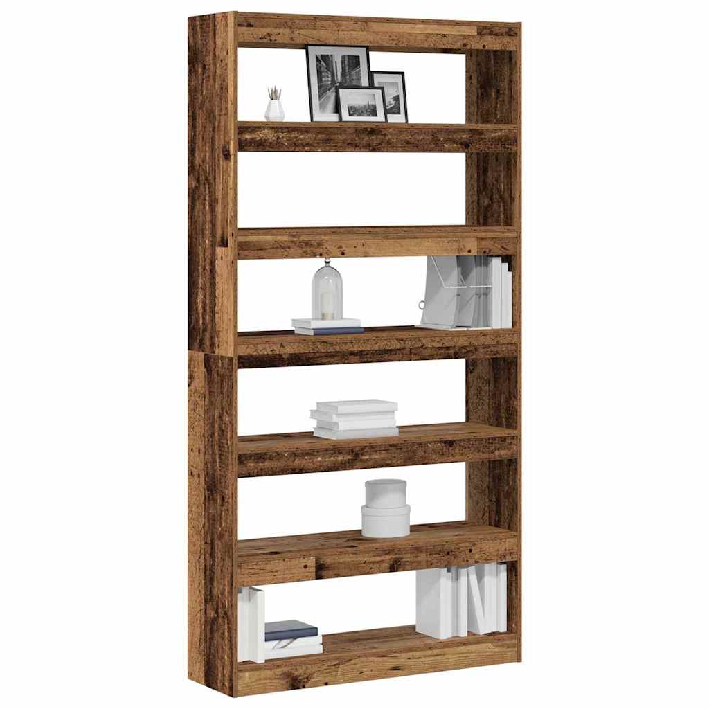 Armadio per Libri 6 livelli 100 x 30 x 198 cm Legno di Rifiuto | homemem39