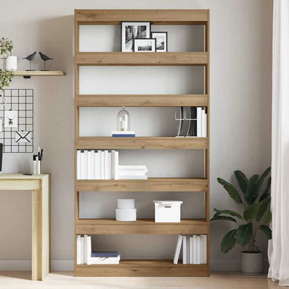 Armadio per Libri Rovere Nero 100 x 30 x 198 cm