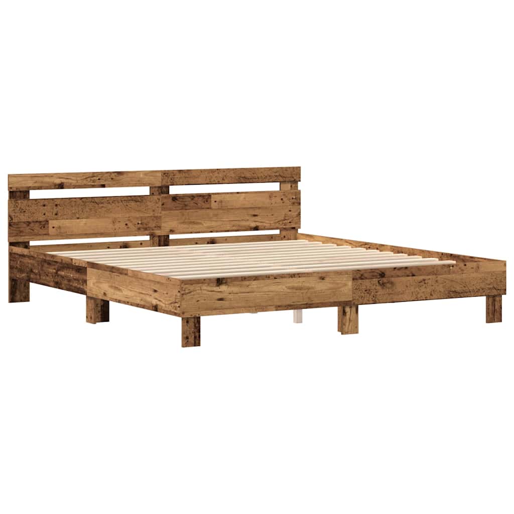 Struttura del letto con led Legno vecchio 200 x 200 cm | homemem39