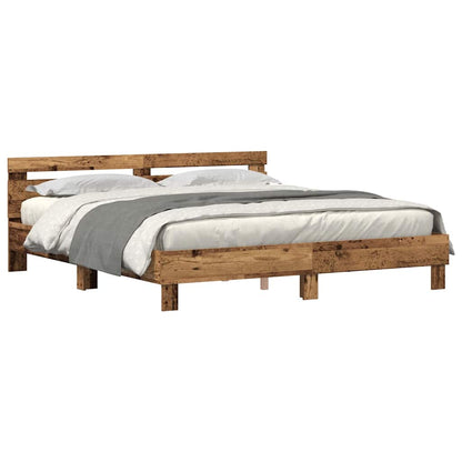 Struttura del letto con led Legno vecchio 200 x 200 cm | homemem39