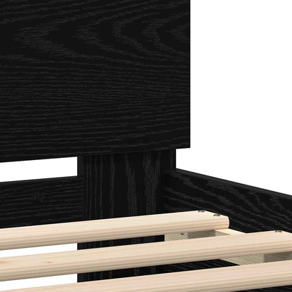 Struttura del letto con strisce LED Rovere Nero 180 x 200 cm | homemem39