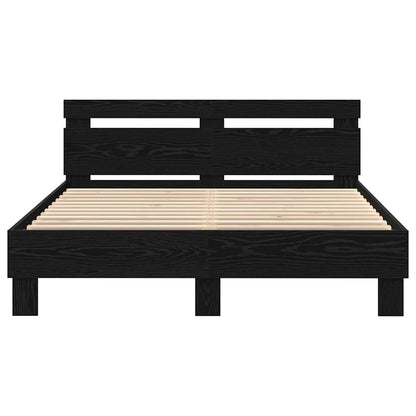 Struttura del letto Rovere Nero 150 x 200 cm Legno multistrato | homemem39