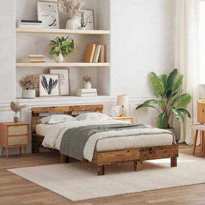 Struttura del letto con testiera Legno vecchio 135 x 190 cm