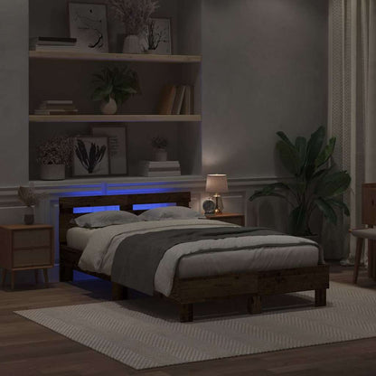 Struttura del letto con led Legno vecchio 120 x 190 cm | homemem39