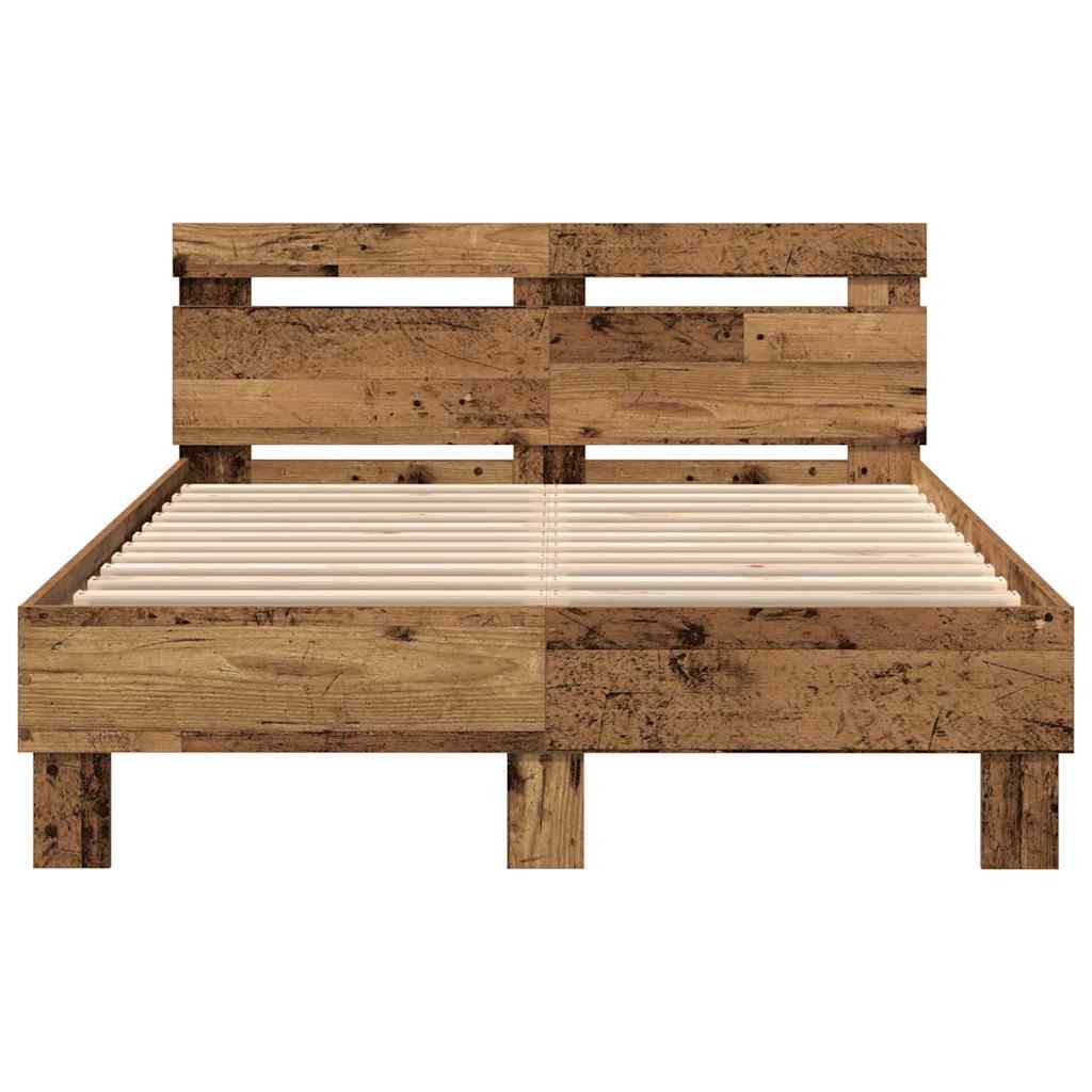 Struttura del letto con led Legno vecchio 120 x 190 cm | homemem39