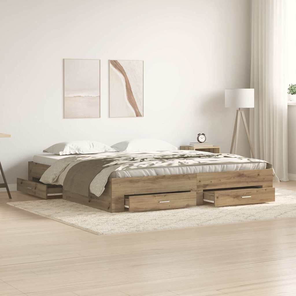 Struttura del letto Rovere artigianale 180 x 200 cm | homemem39