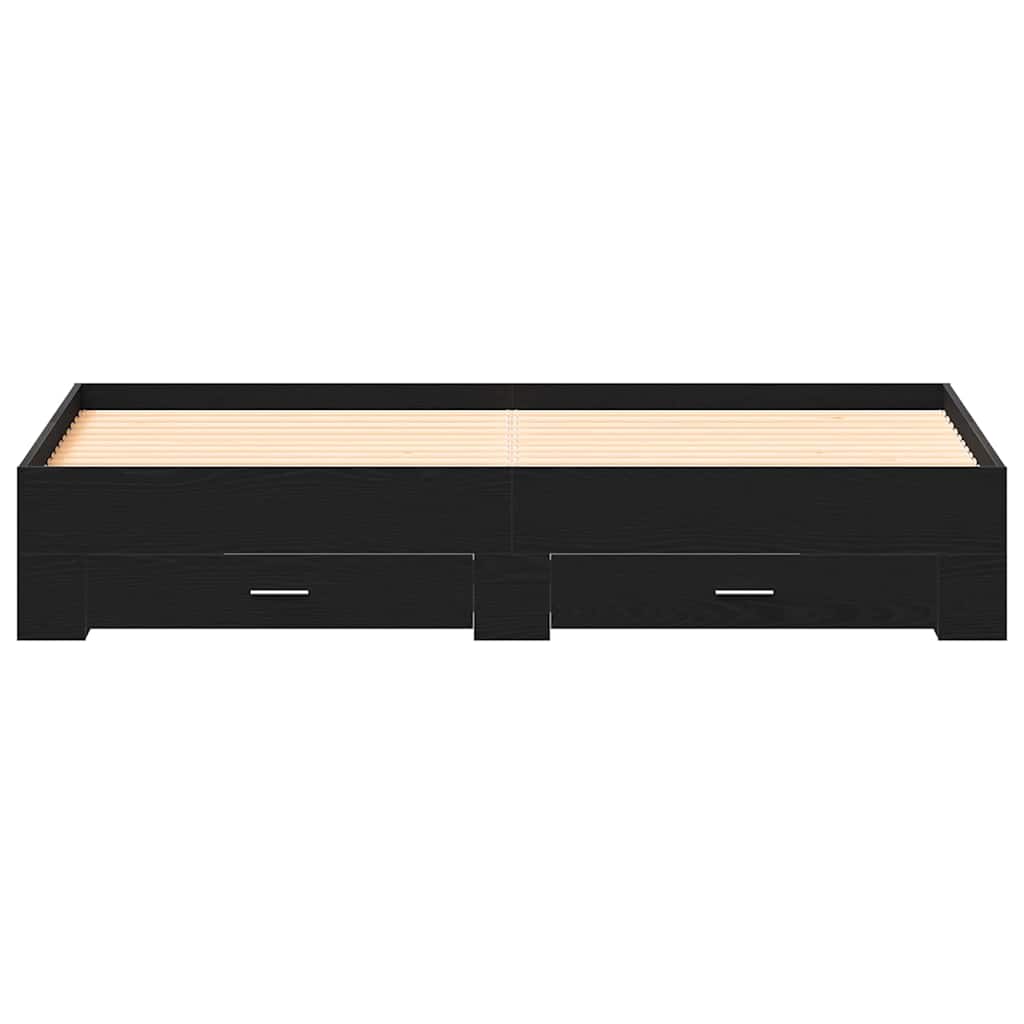 Struttura del letto Rovere Nero 180 x 200 cm Legno multistrato | homemem39
