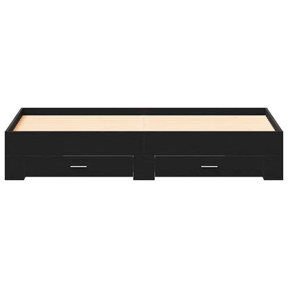 Struttura del letto Rovere Nero 180 x 200 cm Legno multistrato | homemem39