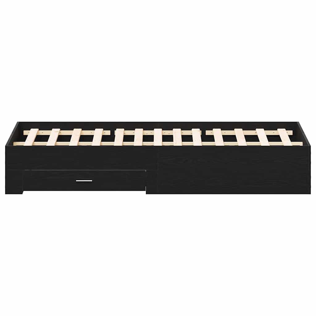 Struttura del letto Rovere Nero 180 x 200 cm Legno multistrato | homemem39