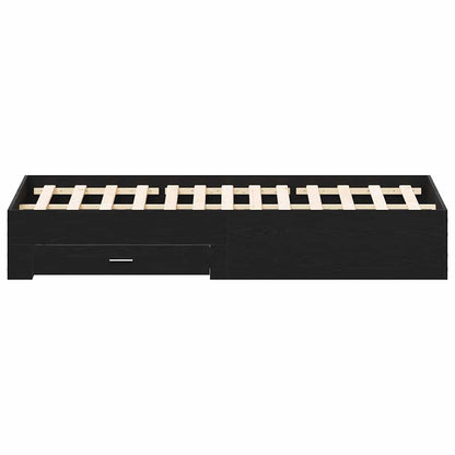 Struttura del letto Rovere Nero 180 x 200 cm Legno multistrato | homemem39