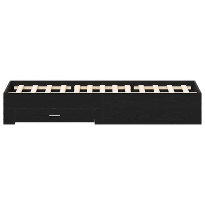 Struttura del letto Rovere Nero 160 x 200 cm Legno multistrato | homemem39