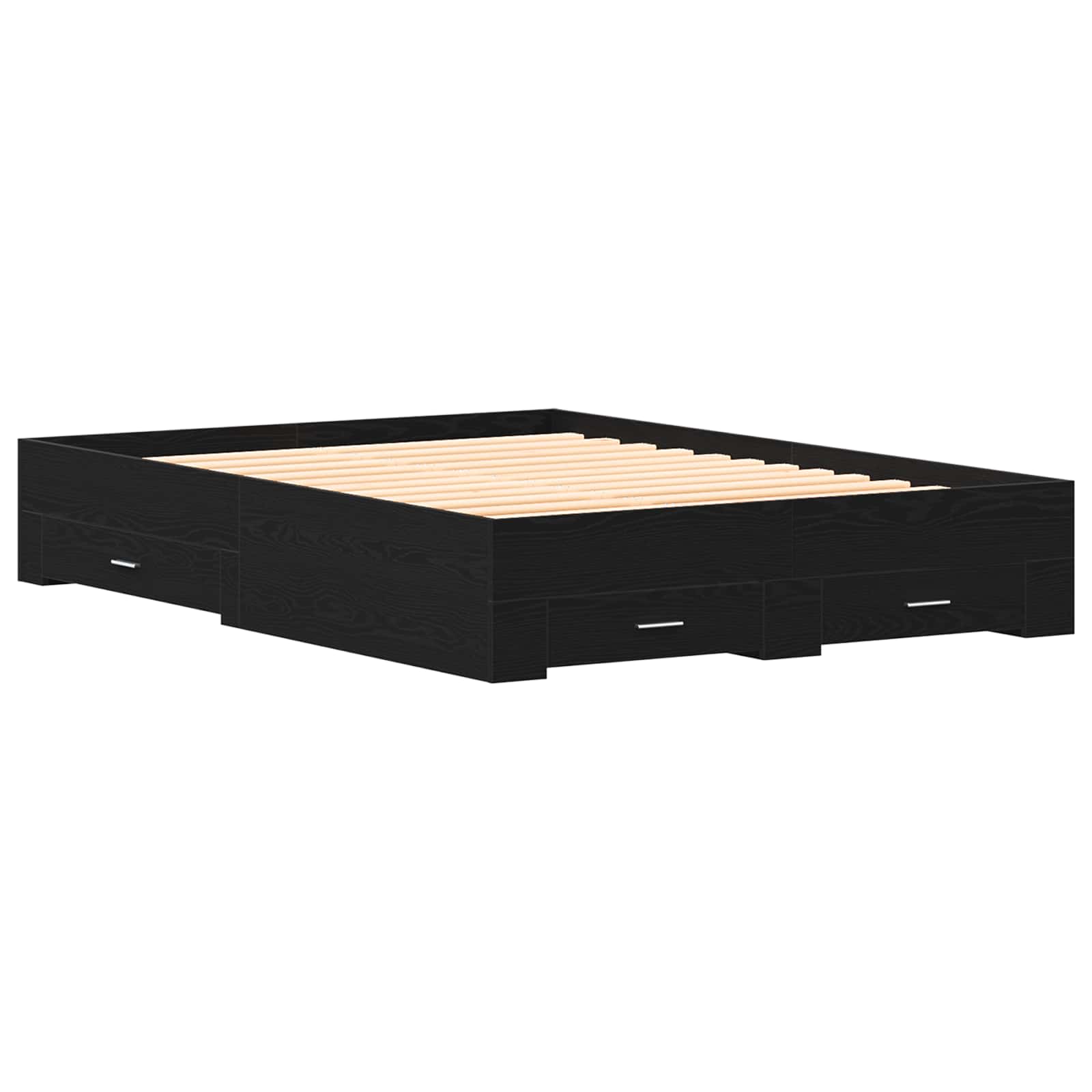 Struttura del letto con cassetto Rovere Nero 140 x 200 cm | homemem39