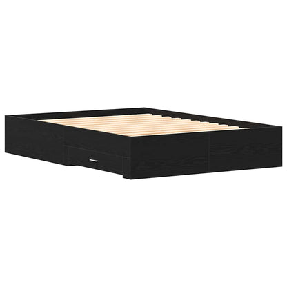 Struttura del letto con cassetto Rovere Nero 140 x 200 cm | homemem39