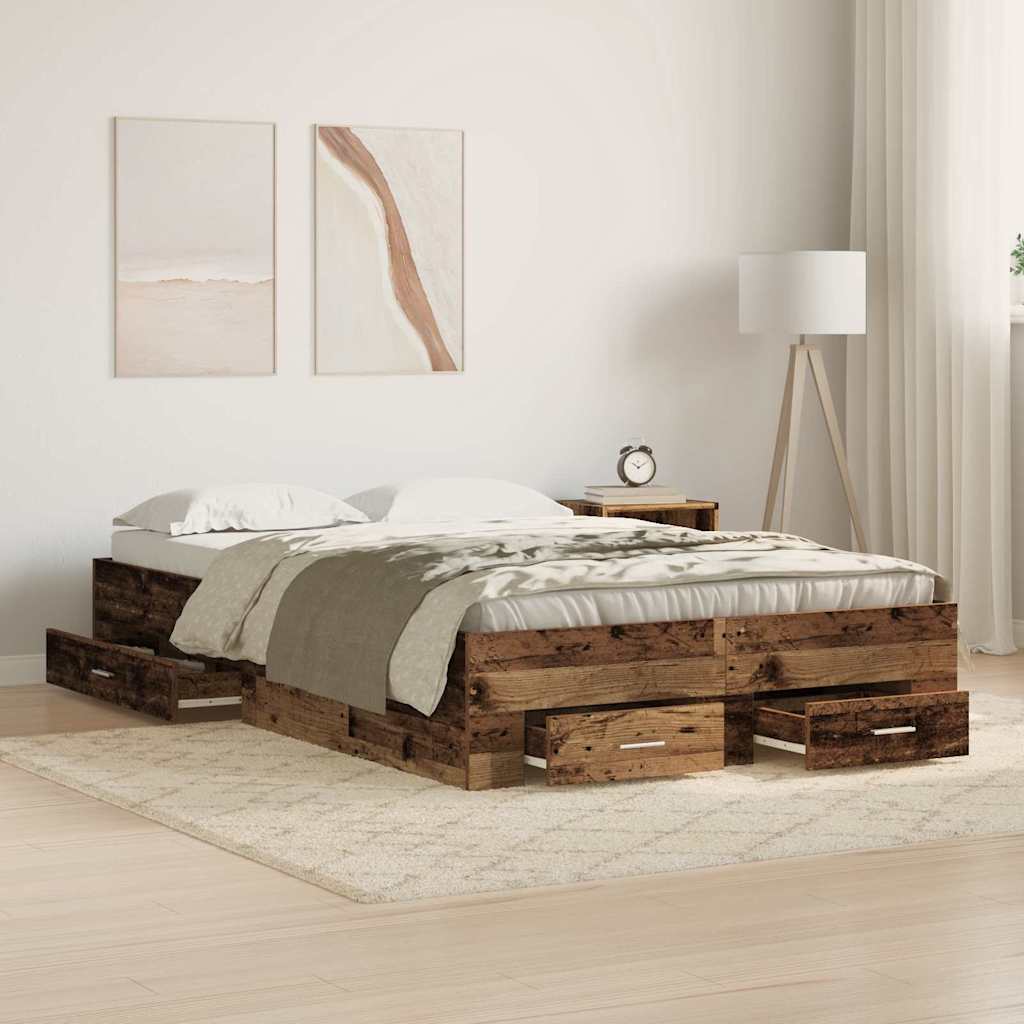 Struttura del letto con cassetto Legno vecchio 120 x 200 cm