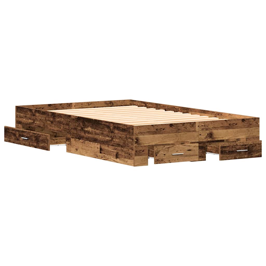 Struttura del letto con cassetto Legno vecchio 120 x 200 cm