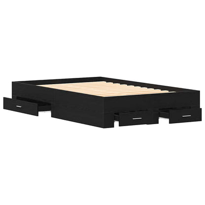 Struttura del letto Rovere Nero 120 x 200 cm Legno multistrato | homemem39