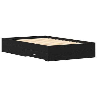 Struttura del letto Rovere Nero 120 x 200 cm Legno multistrato | homemem39