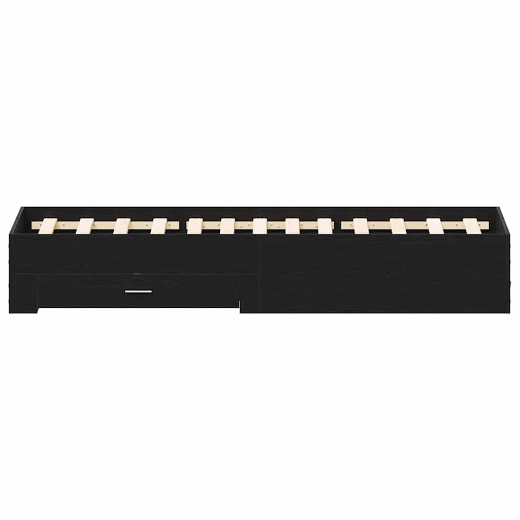 Struttura del letto Rovere Nero 120 x 200 cm Legno multistrato