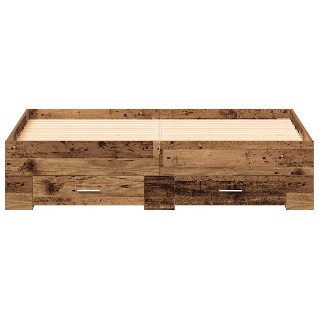 Struttura del letto con cassetto Legno vecchio 140 x 190 cm | homemem39