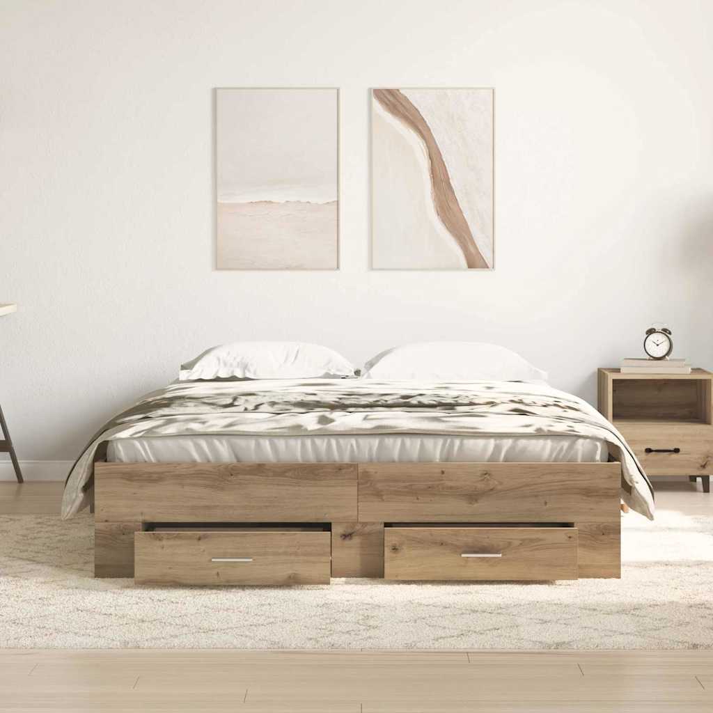 Struttura del letto Rovere artigianale 140 x 190 cm