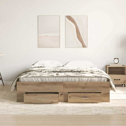 Struttura del letto Rovere artigianale 140 x 190 cm