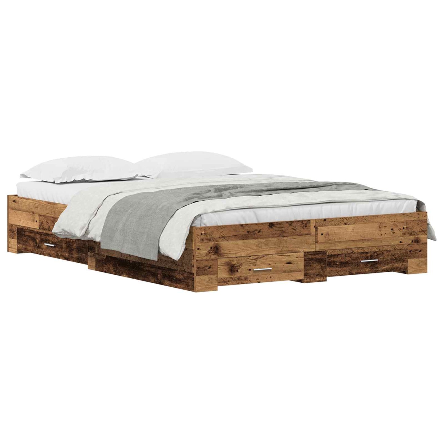 Struttura del letto con cassetto Legno vecchio 135 x 190 cm | homemem39