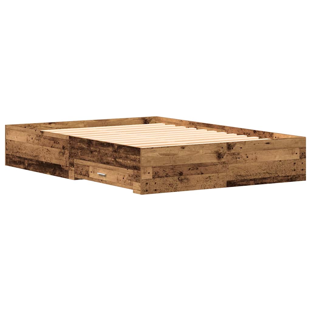 Struttura del letto con cassetto Legno vecchio 135 x 190 cm | homemem39