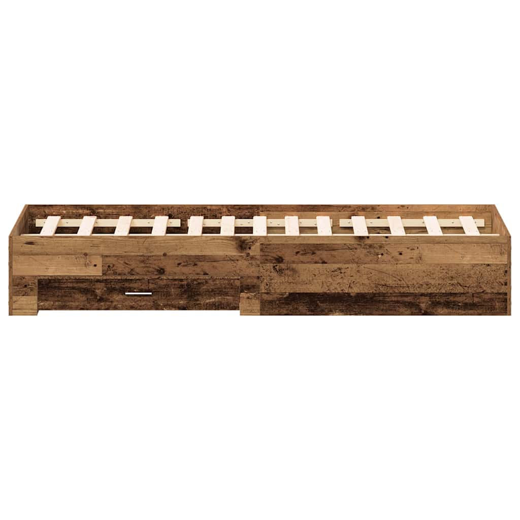 Struttura del letto con cassetto Legno vecchio 135 x 190 cm | homemem39
