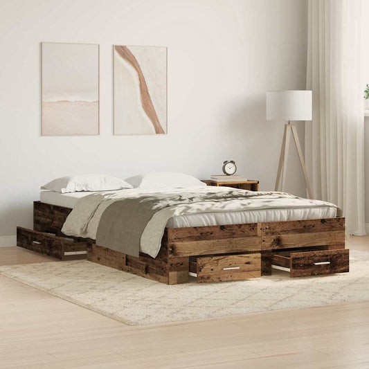 Struttura del letto con cassetto Legno vecchio 120 x 190 cm | homemem39