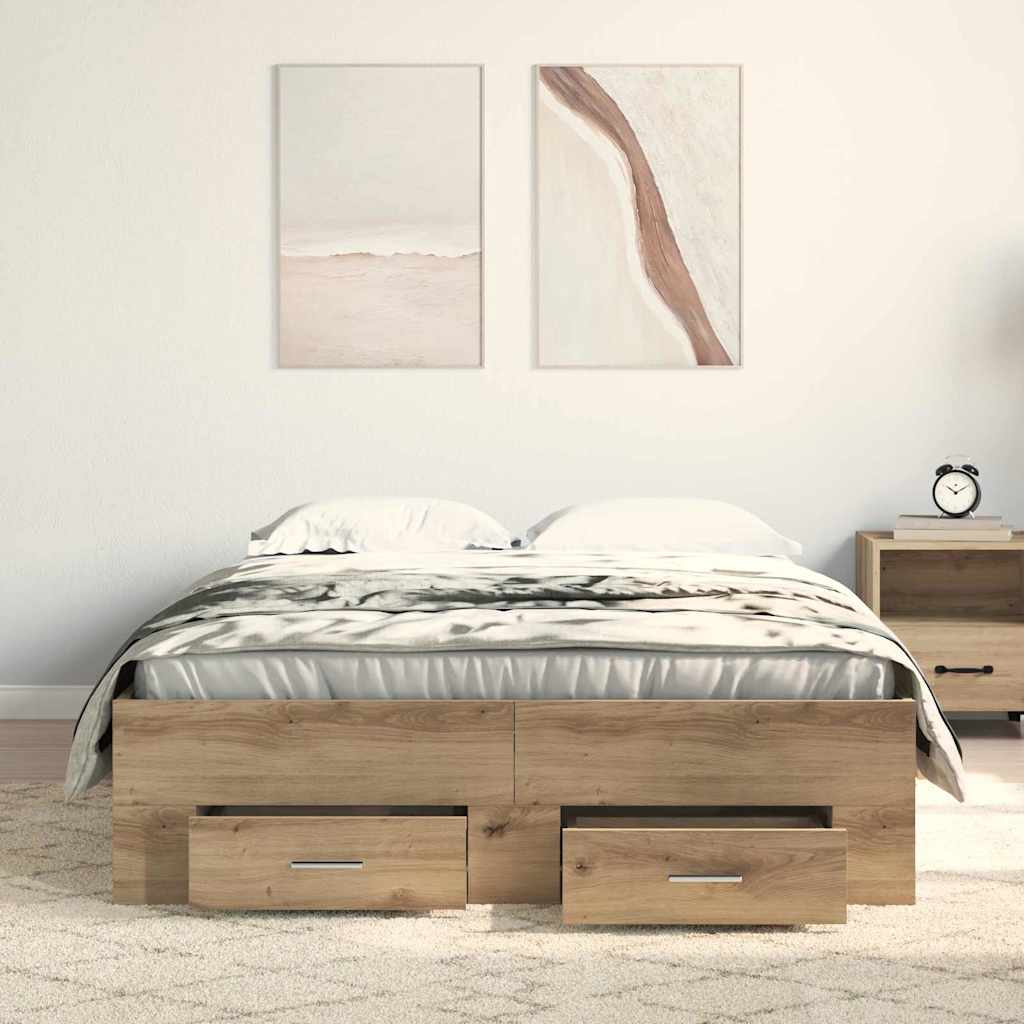 Struttura del letto Rovere artigianale 120 x 190 cm | homemem39