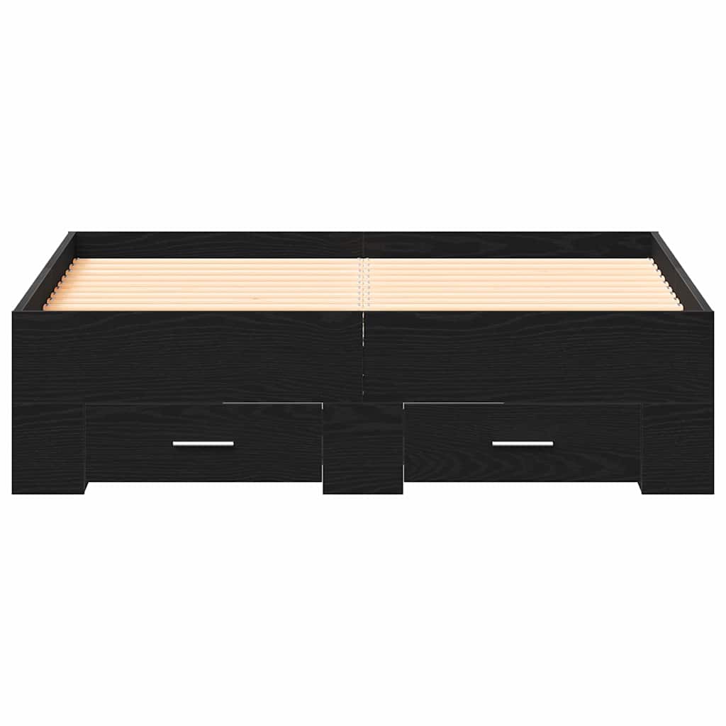 Struttura del letto Rovere Nero 120 x 190 cm Legno multistrato | homemem39