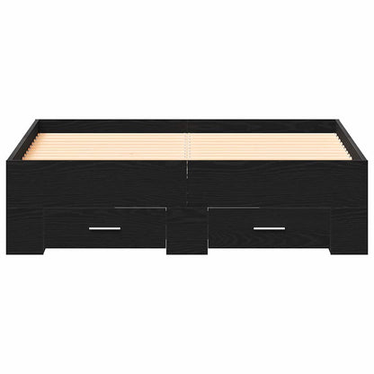 Struttura del letto Rovere Nero 120 x 190 cm Legno multistrato | homemem39
