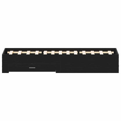 Telaio del letto con cassetti Rovere nero 120 x 190 cm