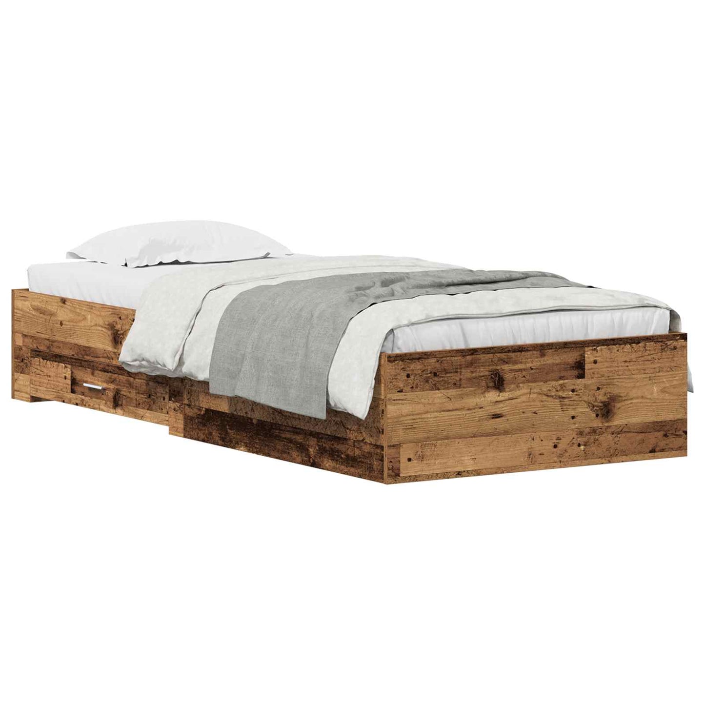 Struttura del letto con cassetto Legno vecchio 100 x 200 cm | homemem39