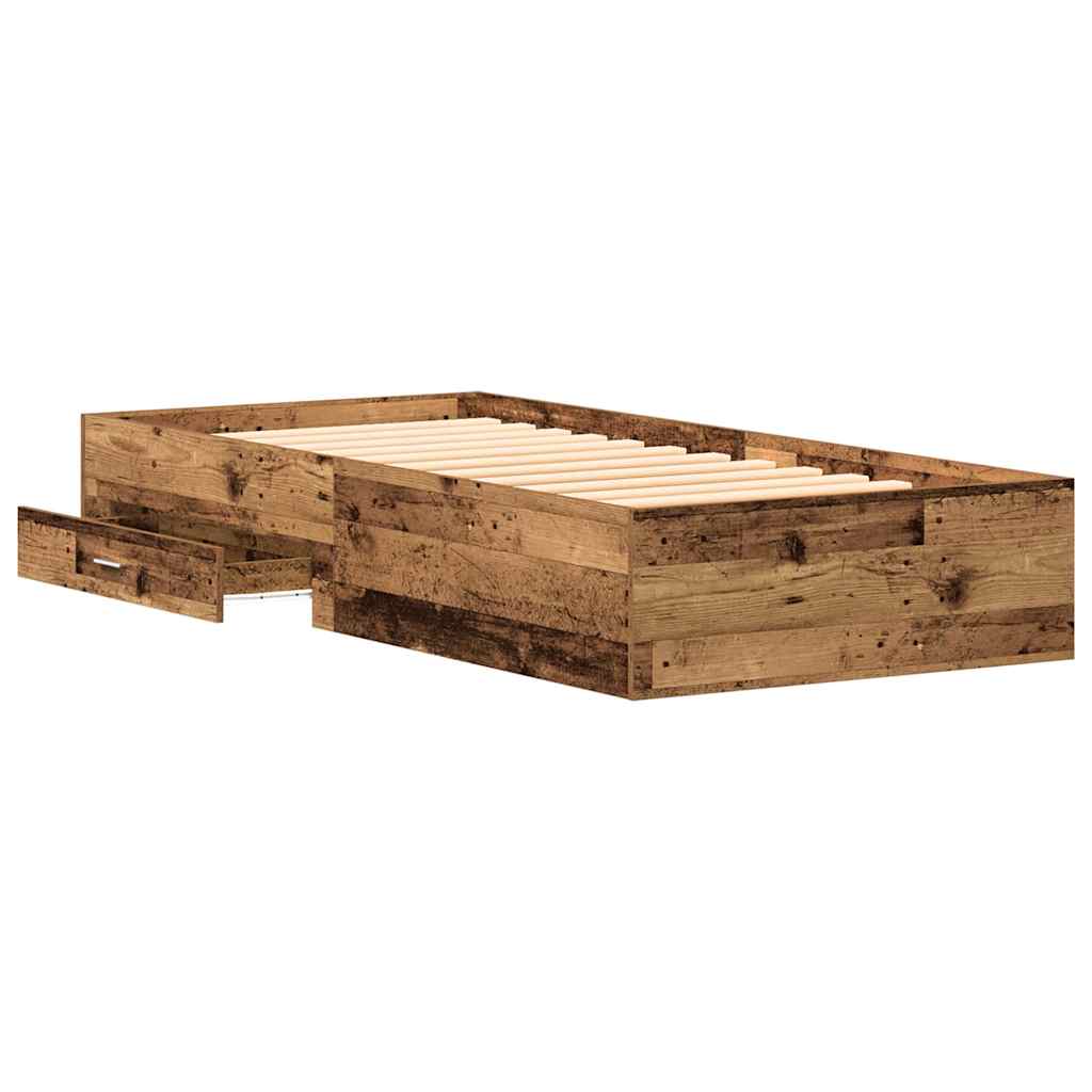 Struttura del letto con cassetto Legno vecchio 100 x 200 cm | homemem39