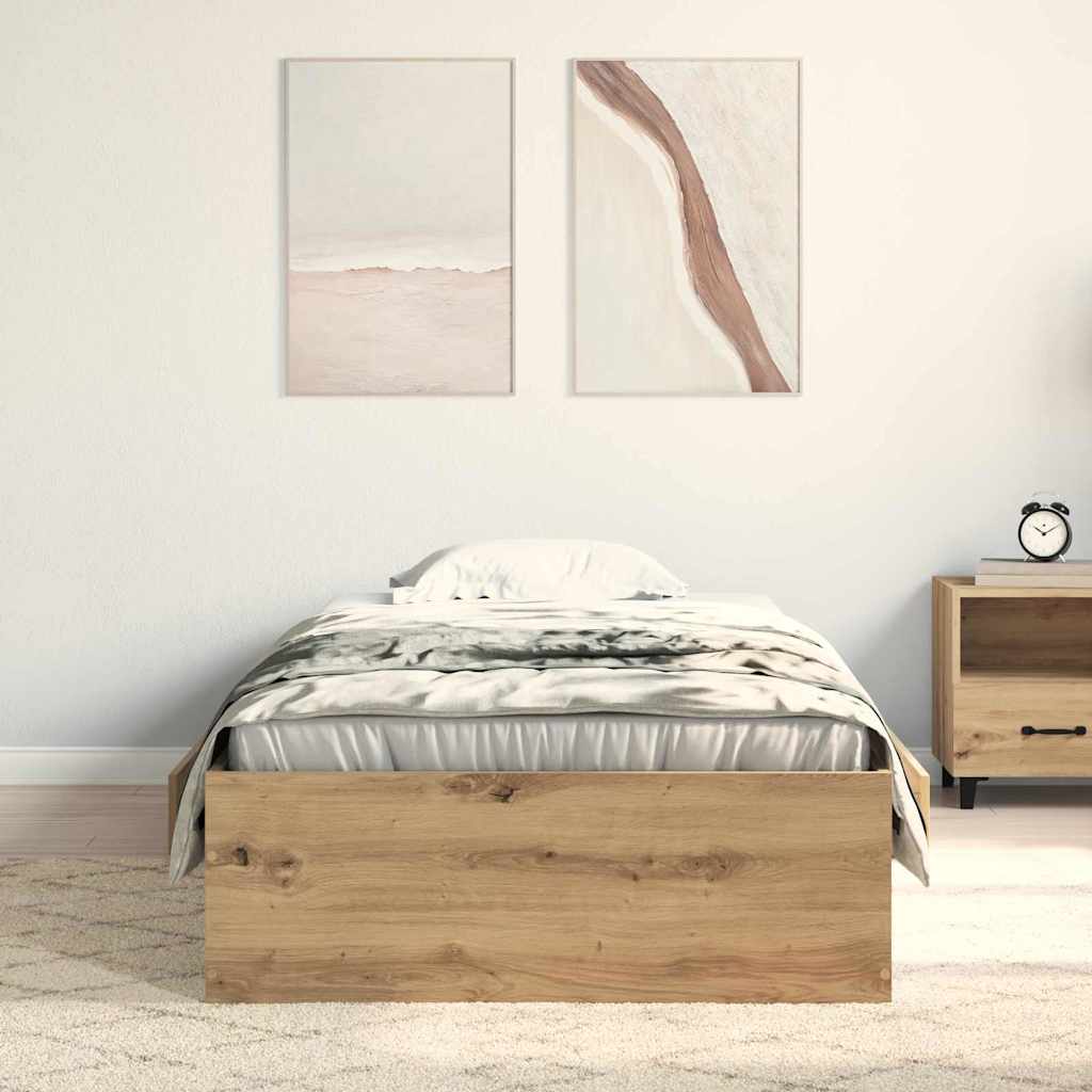 Struttura del letto Rovere artigianale 100 x 200 cm | homemem39
