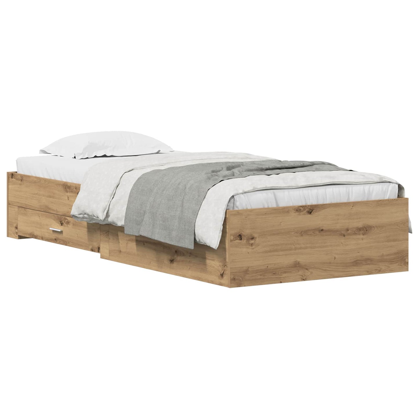 Struttura del letto Rovere artigianale 100 x 200 cm | homemem39