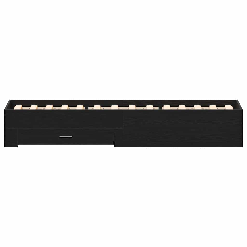 Struttura del letto Rovere Nero 100 x 200 cm Legno multistrato | homemem39