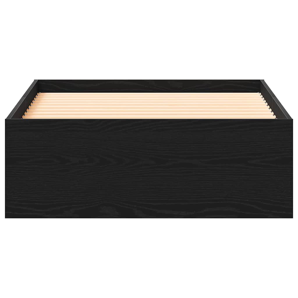 Struttura del letto Rovere Nero 90 x 200 cm Legno multistrato | homemem39