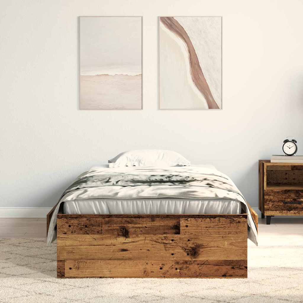 Struttura del letto Legno vecchio 90 x 190 cm Legno multistrato | homemem39