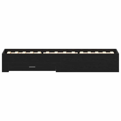 Struttura del letto Rovere Nero 90 x 190 cm Legno multistrato | homemem39