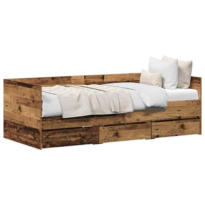 Daybed con testiera Legno vecchio 90 x 200 cm Legno multistrato