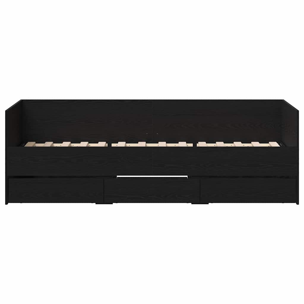 Daybed con testiera Rovere Nero 90 x 200 cm Legno multistrato | homemem39