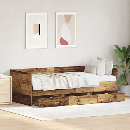 Daybed con testiera Legno vecchio 90 x 190 cm Legno multistrato